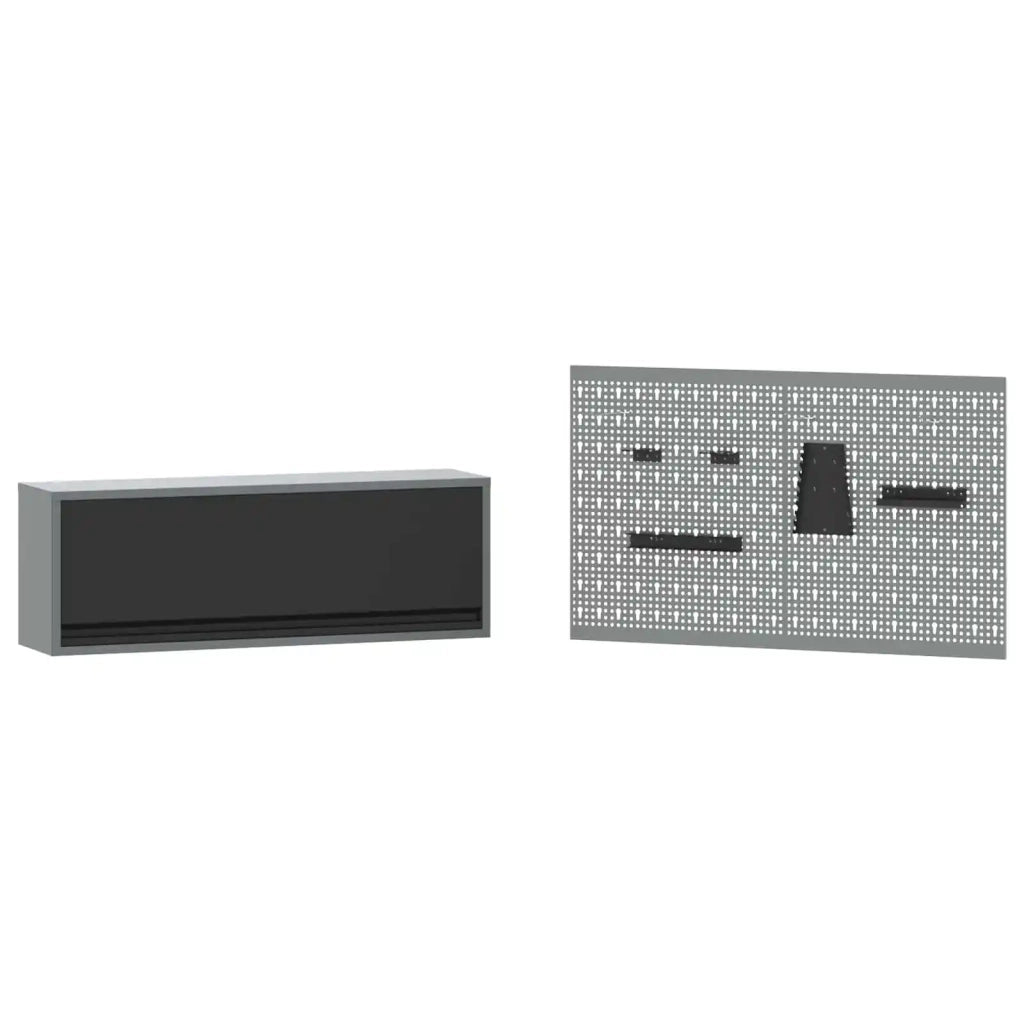 Set di mobili da lavoro con cassetto con lo scaffale 5 pcs Nero 3321422