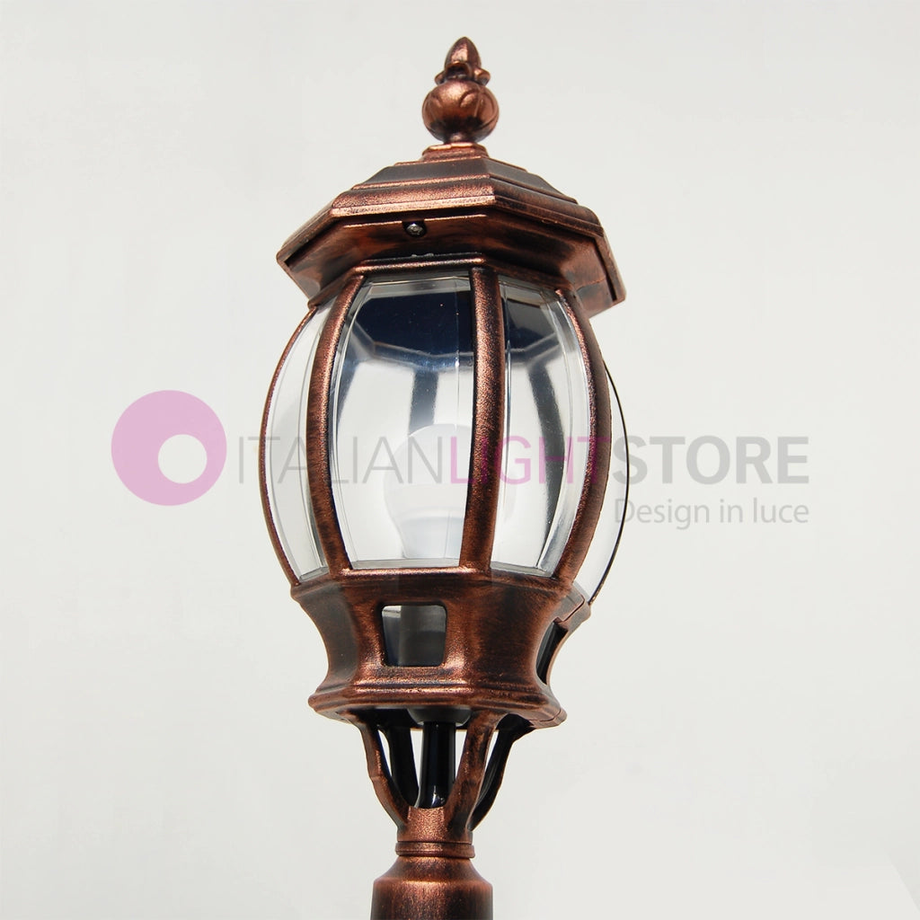 ENEA Lampione a 1 luce h.119 in Alluminio per Esterno Vialetto Giardino NERO-RAME