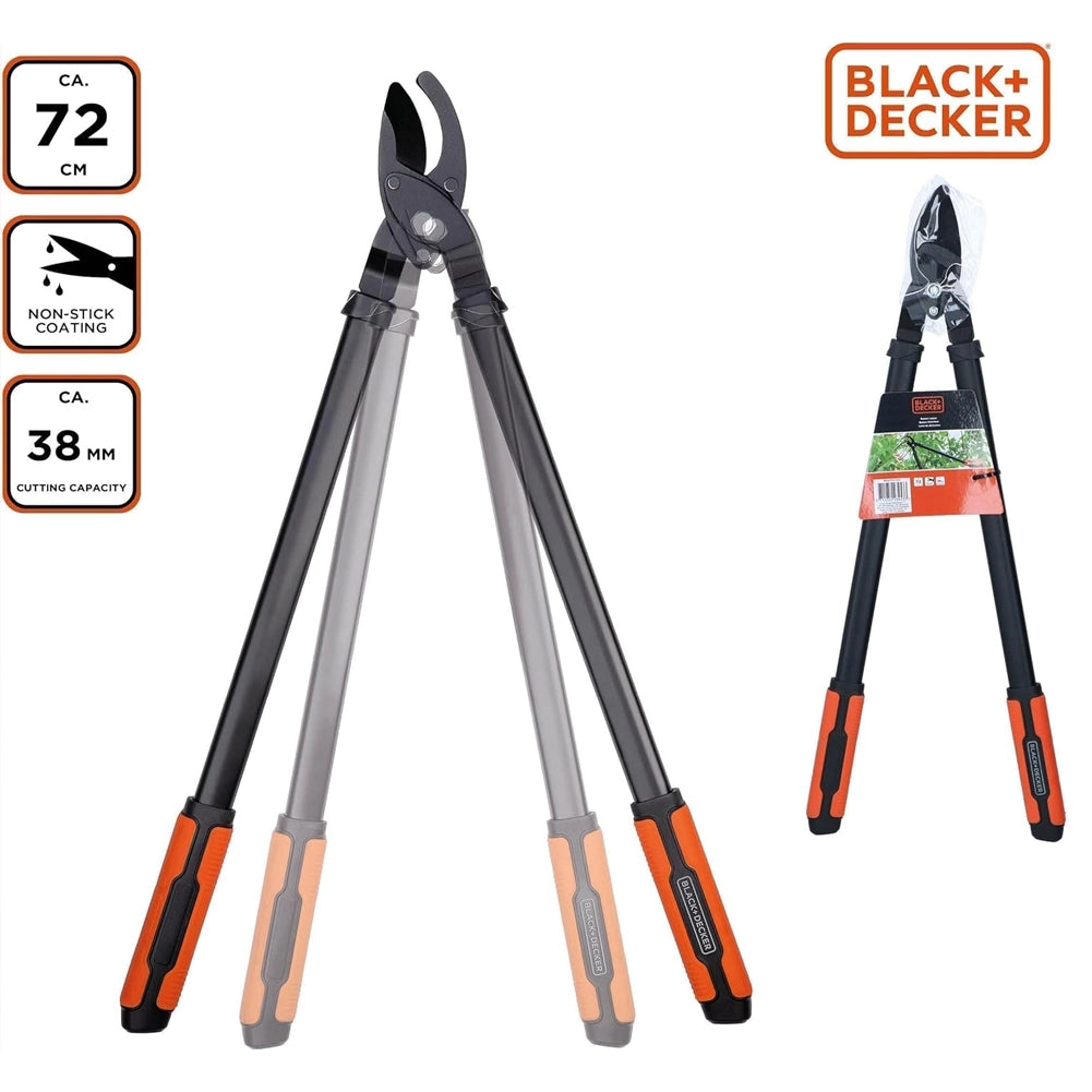 BLACK+DECKER Cesoie per Rami Capacità di Taglio 38mm Forbici da Potatura 72 cm