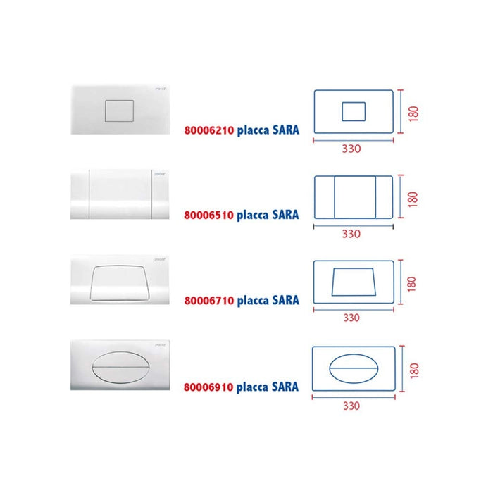 Nuova Placca cassetta sara slim cromata sostituisce 80006710 pucci 80179662