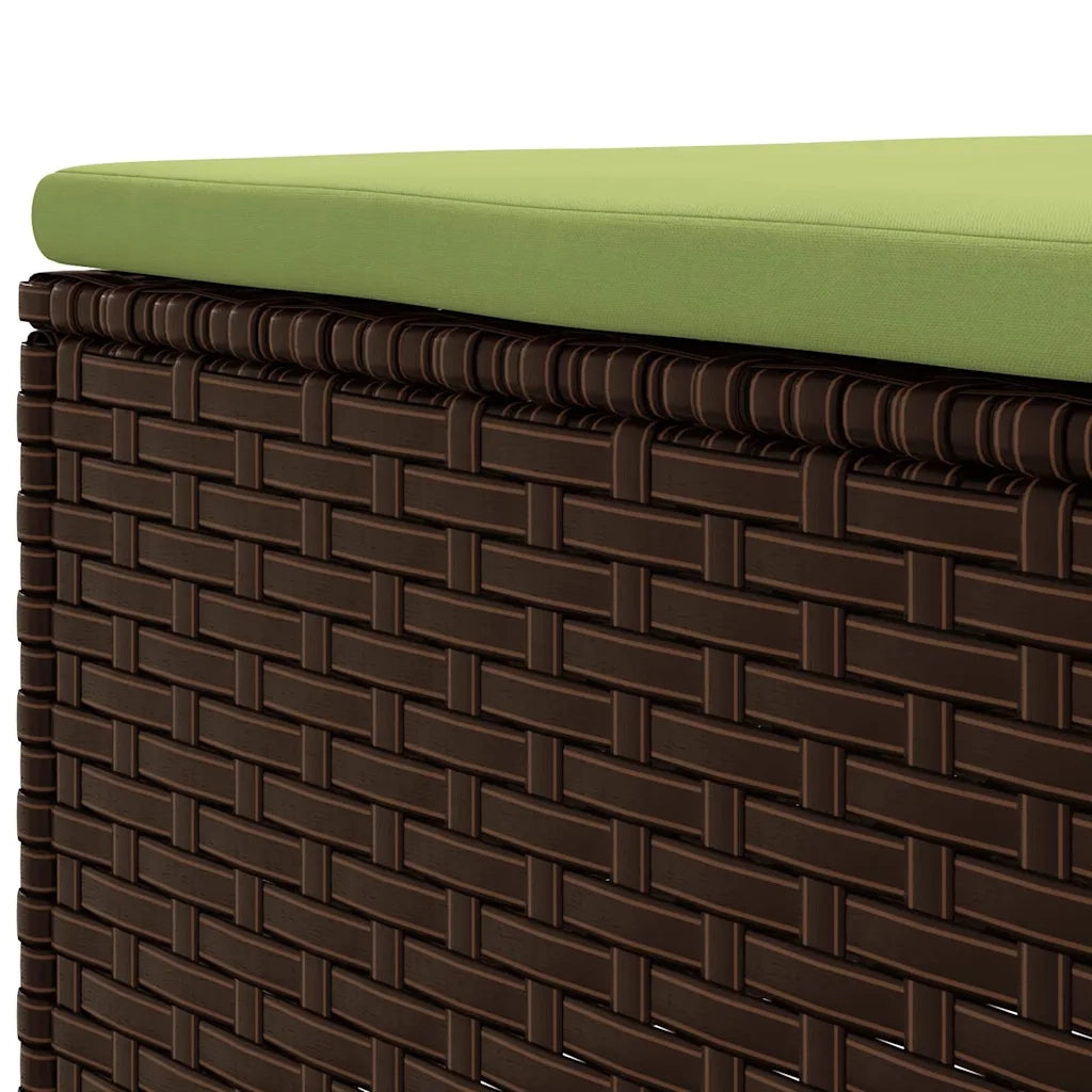 Set Mobili da Giardino 4 pz con Cuscini in Polyrattan Marrone