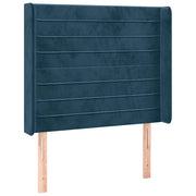 Testiera | Testata ad Orecchio Blu Scuro 83x16x118/128 cm in Velluto