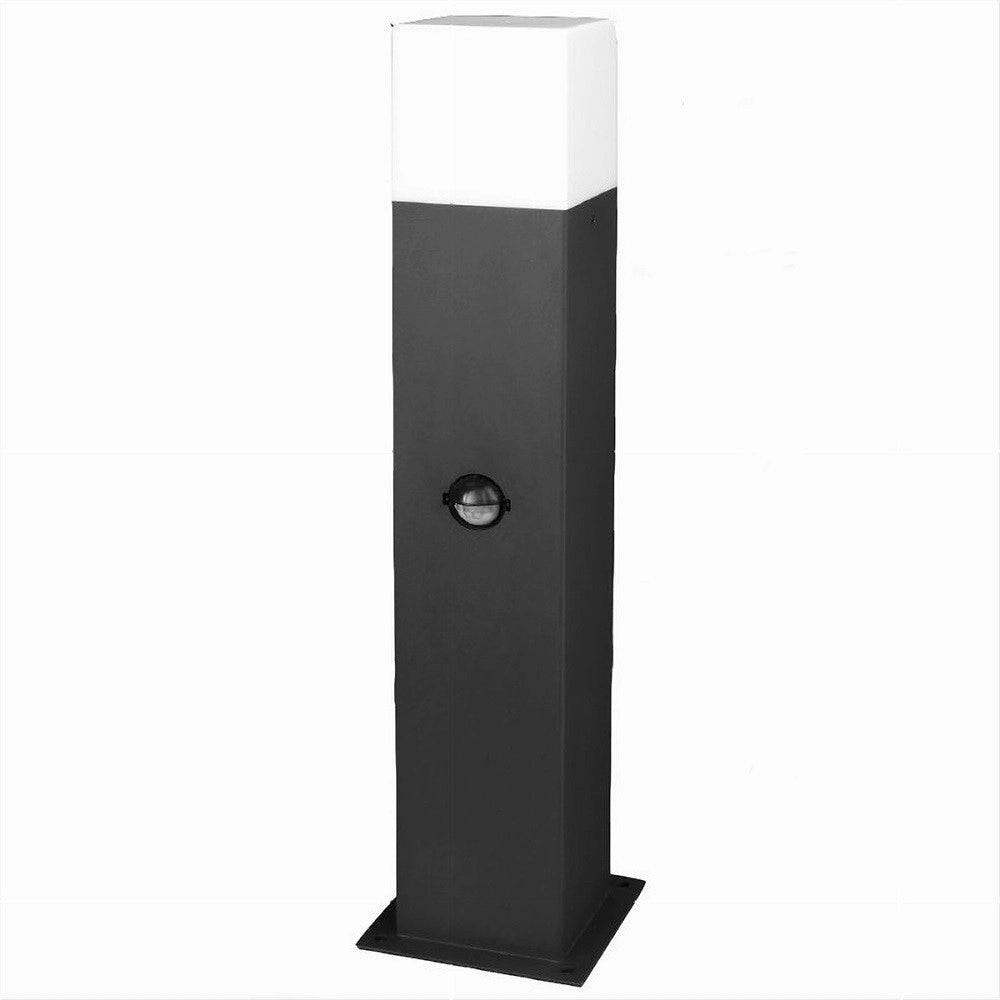 Trade Shop - Lampione Esterno Con Sensore Movimento E27 Lampada Da Terra Lampioncino Ip44 H440 - Nero