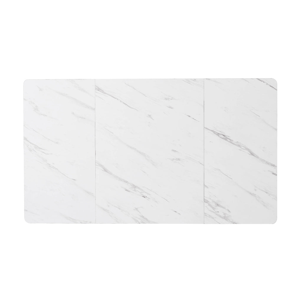 TAVOLO DA PRANZO Rettangolare 140x80 cm Effetto Marmo Bianco 1 pezzo