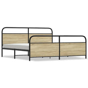 Letto matrimoniale | Letto per adulti | Giroletto senza Materaso in Metallo Rovere Sonoma 183x213 cm
