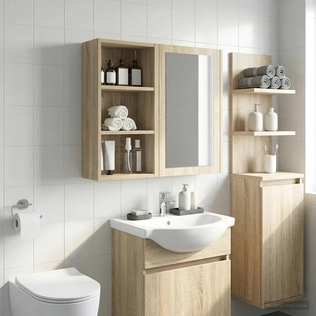 Armadio da bagno a muro Rovere Sonoma 30 x 16 x 62,5 cm 889337