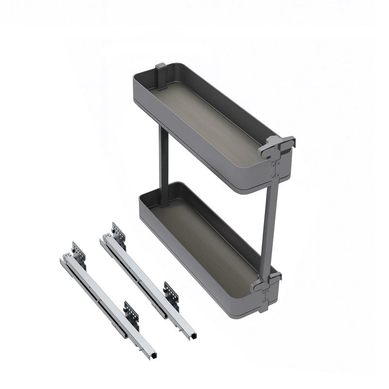 Carrello estraibile con cestelli e carrello del pane Supra con fissaggio inferiore con chiusura soft, Modulo 300, Acci..