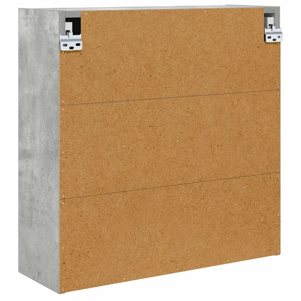 Mobiletto per specchio da bagno Grigio cemento 60 x 20 x 60 cm