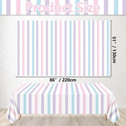 Tavolo per tavola 4 pezzi - Strisce pastello - Tavolo per tavola per ghiaccio - Impermeabile - Riciclabile - 130x220 cm - Tavolo da festa