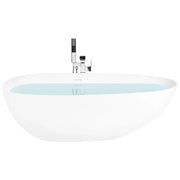 Vasca da bagno freestanding bianca in solid surface, vasca da immersione con bordo sottile, 170 cm bianca