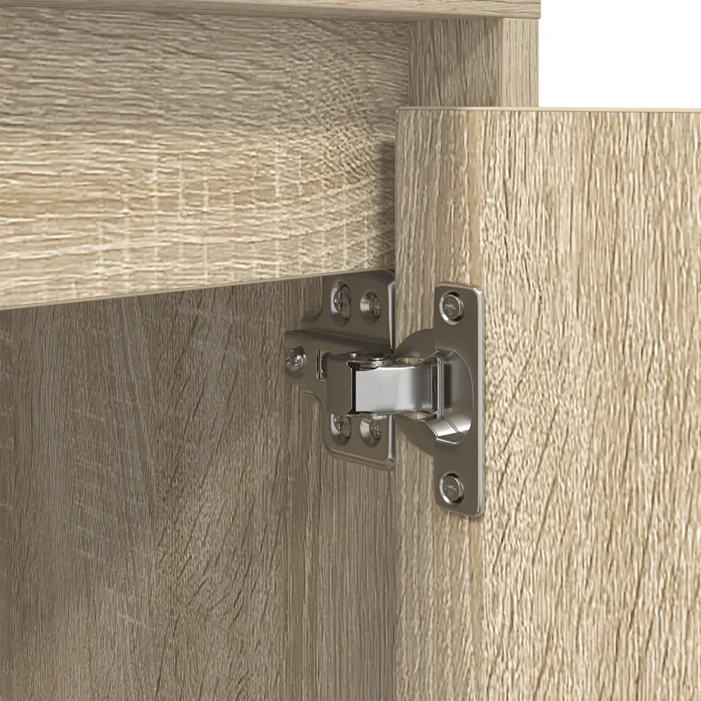 Comodino con Luci LED Rovere Sonoma 38x34x50 cm