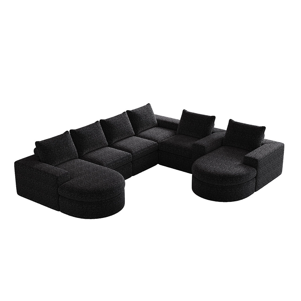 Set 2 pezzi - Xylo - divano chenille modulabile forma L senza piedi
