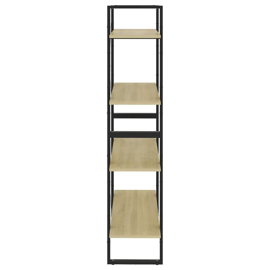 Libreria 4 Ripiani-Scaffale per Libri-Mobile di Stoccaggio Rovere Sonoma 80x30x140 cm Legno Multistrato