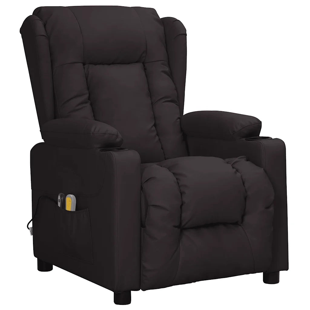 Poltrona Massaggiante Elettrica Nera in Similpelle 3098808