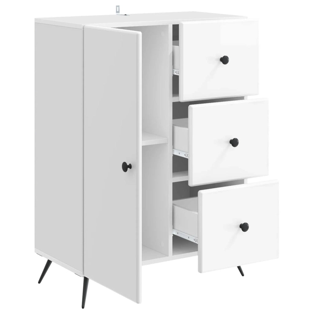 Credenza Bianco Lucido 66 x 34,5 x 90 cm Legno ingegnerizzato 895549