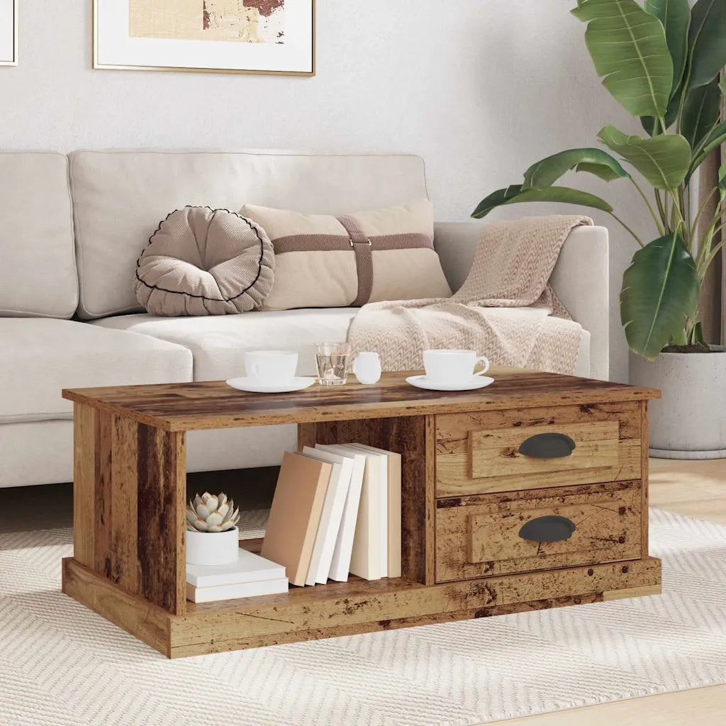 Tavolino da salotto con cassetto Legno vecchio 90 x 50 x 35 cm 881361