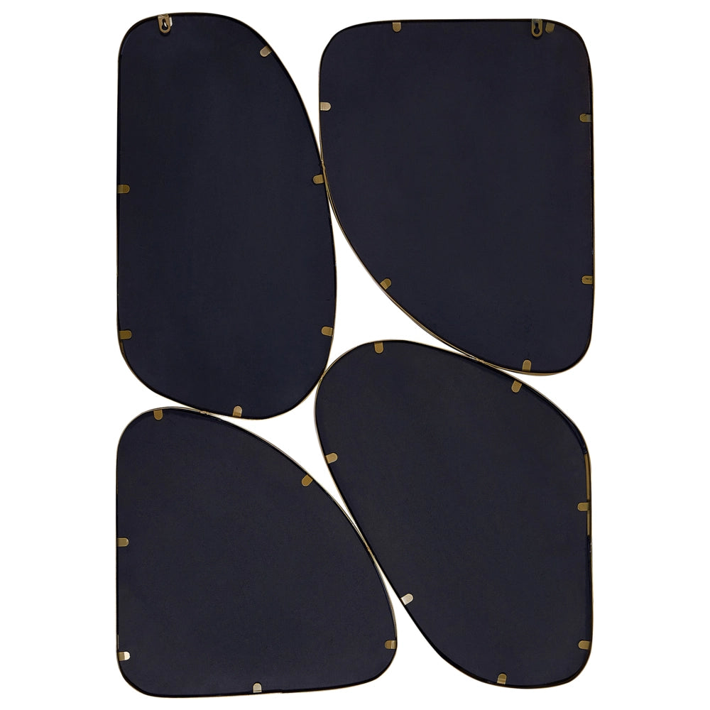 Specchio da parete in metallo dorato 70 x 100 cm Specchio decorativo da parete in stile glamour da appendere