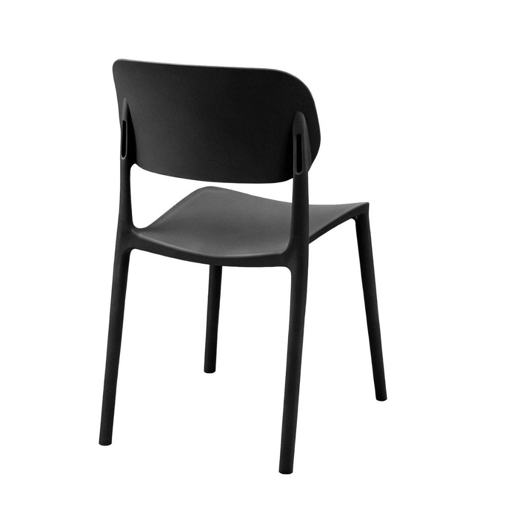 Set 4 Sedia in Polipropilene Loop Impilabili Grigio Scuro – Design Moderno e Leggero