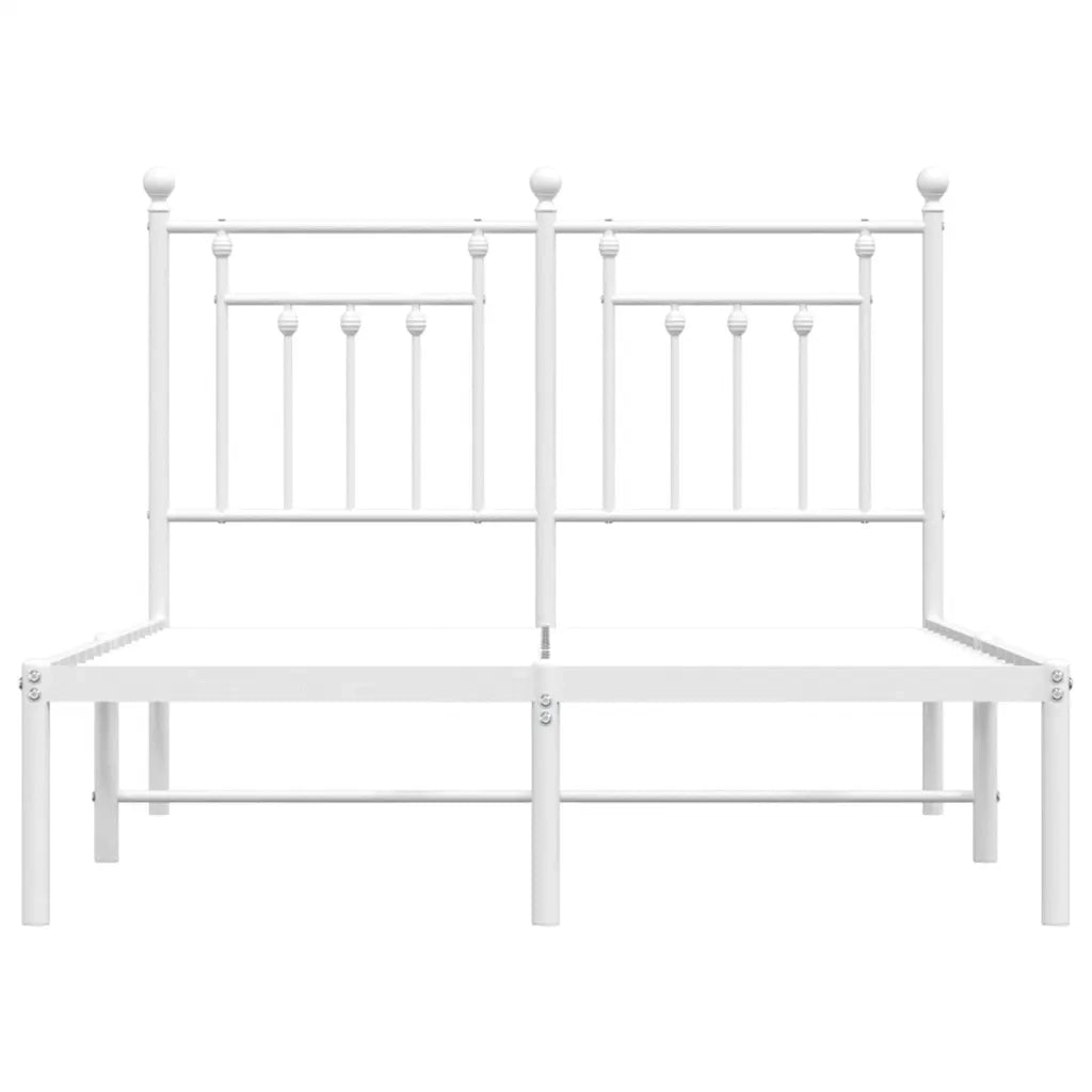 Giroletto con Testiera-Struttura Letto con testiera Metallo Bianco 120x190 cm 671223