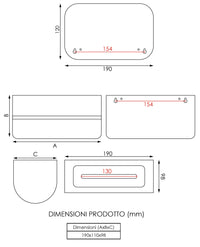 Posacenere da Parete 19x11x9,8 cm in Acciaio Inox