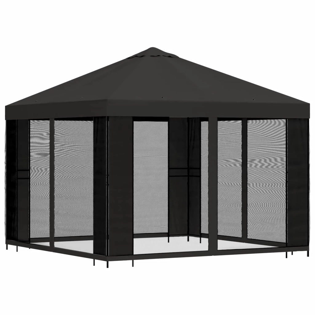 Gazebo da giardino con pareti laterali 3 x 3 m Antracite 900363
