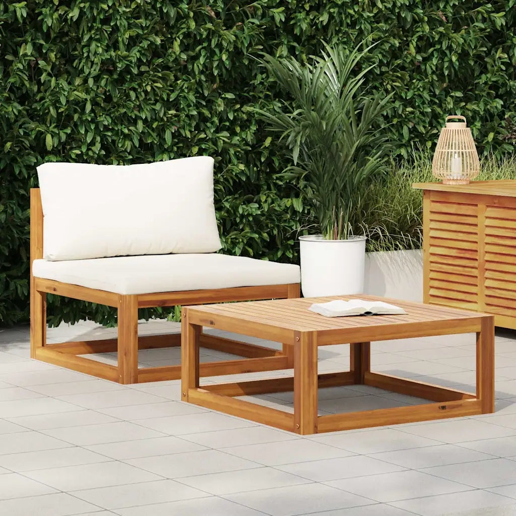 Salotto da Giardino-Set Divani da Giardino 2 pz con Cuscini in Massello di Acacia 851565