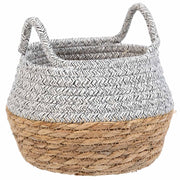 Cesto in fibra naturale e cotone grigio d18x13/16,5h