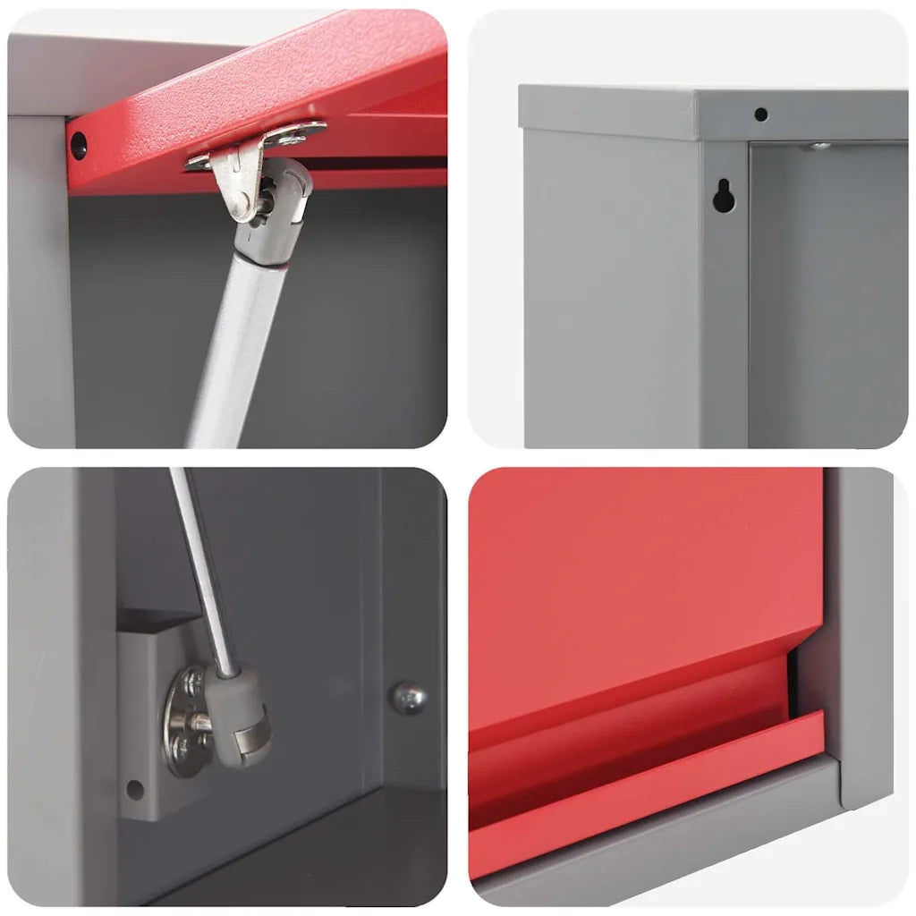 Mobile per attrezzi Rosso e Grigio 50 x 25 x 35 cm CFW8375915