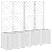 Fioriera rialzata per piante fiori terrazza giardino con traliccio 160 x 40 x 140 cm PP bianco 02_0038262