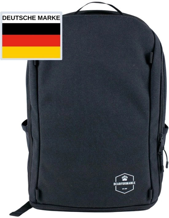 Zaino Sport 30 L - Zaino con tasca per scarpe e tasca umida - Zaino per sport, università e lavoro - Zaino daurno con tasca per laptop Ideale per bagagli a mano - Sostenibile: PET riciclato Nero