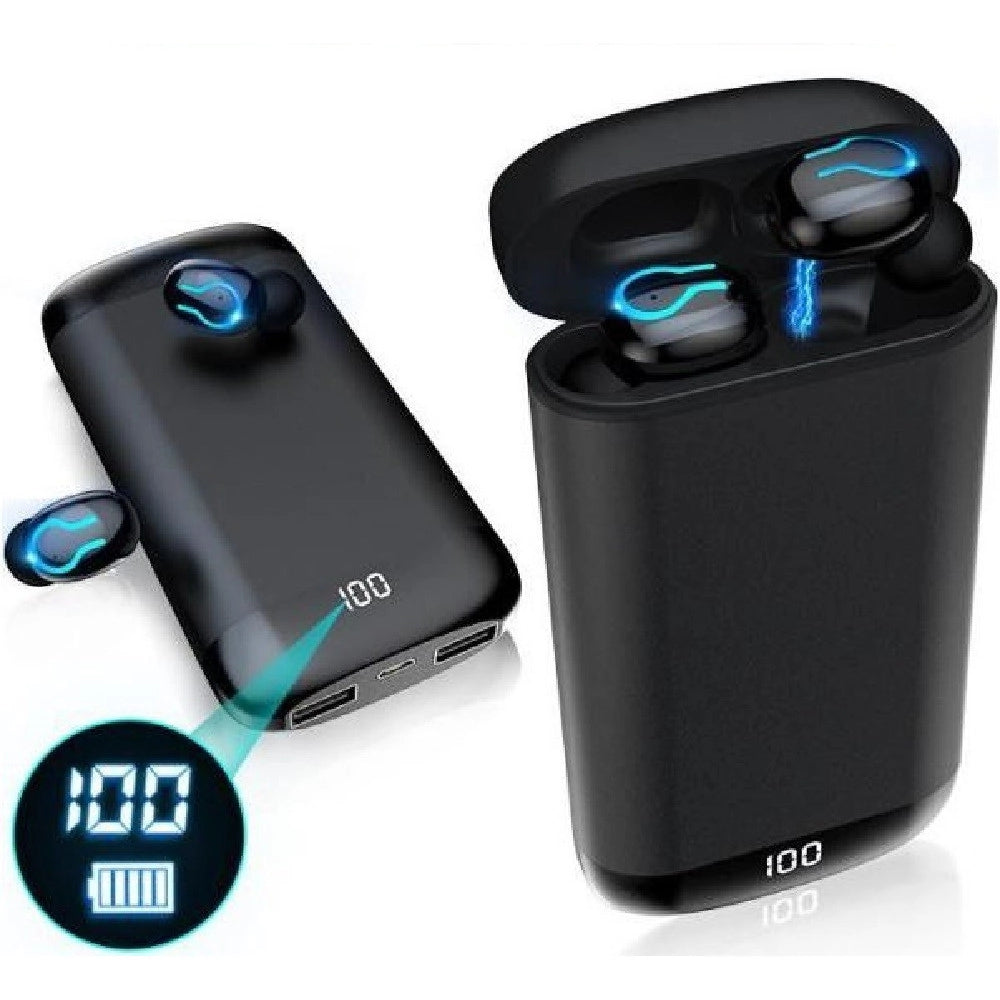 Trade Shop - Cuffie Auricolari Power Bank Stereo Hi-fi Per Musica Wireless Q66 Tws Bluetooth -