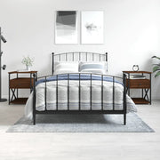Comodini 2 pz-Set di 2 Tavolino da notte Rovere Marrone 40x42x55 cm in Legno Multistrato