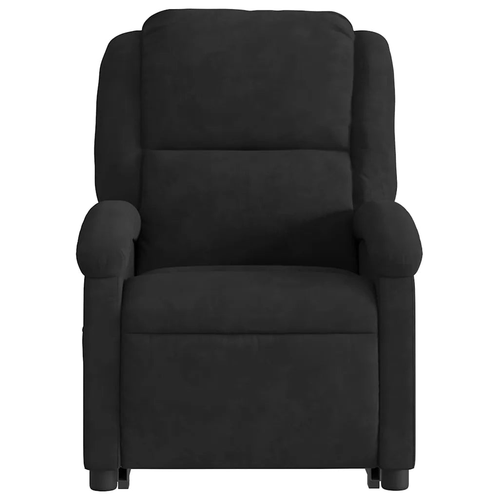 Divano Sedia-Poltrona Alzapersona Reclinabile Nera in Velluto 653394