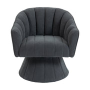 Sedia girevole 360° con schienale avvolgente e seduta imbottita - velluto - grigio scuro