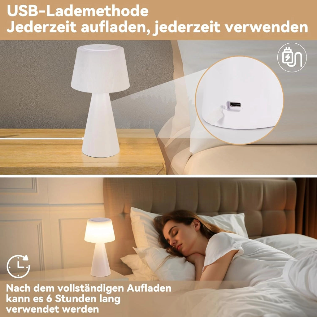 ZMH Lampada da tavolo LED wireless 3600mAh batteria dimmerabile moderna per soggiorno