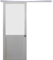 Porta Scorrevole Athena Bianca H204 x L83 + Binario in Alluminio e 2 Gusci
