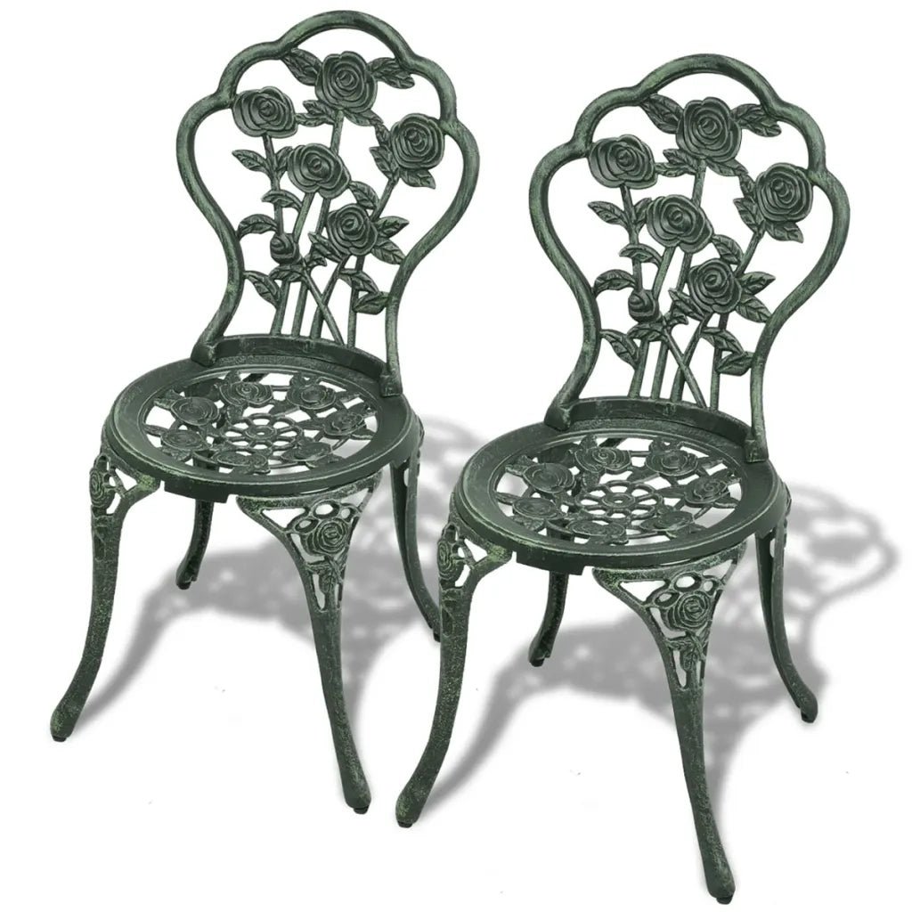 Set da Bistrot 3 pz | Set Salotto da Giardino in Alluminio Pressofuso Verde