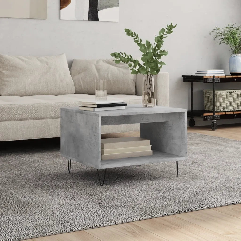 Tavolino da salotto | Tavolino da caff¨¨ | Tavolino da Soggiorno Grigio Cemento 60x50x40cm Legno Multistrato