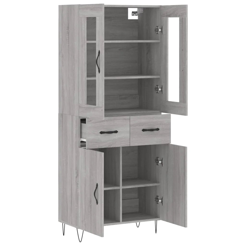 Credenza Grigio Sonoma 69,5x34x180 cm in Legno Multistrato 3198567