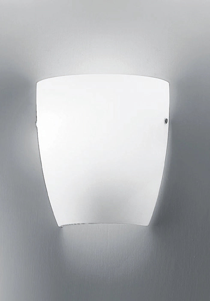 Applique da parete serie Kawa 36cm - Lampada in vetro bianco satinato e metallo con attacco E27 per LED - RossiNi Group
