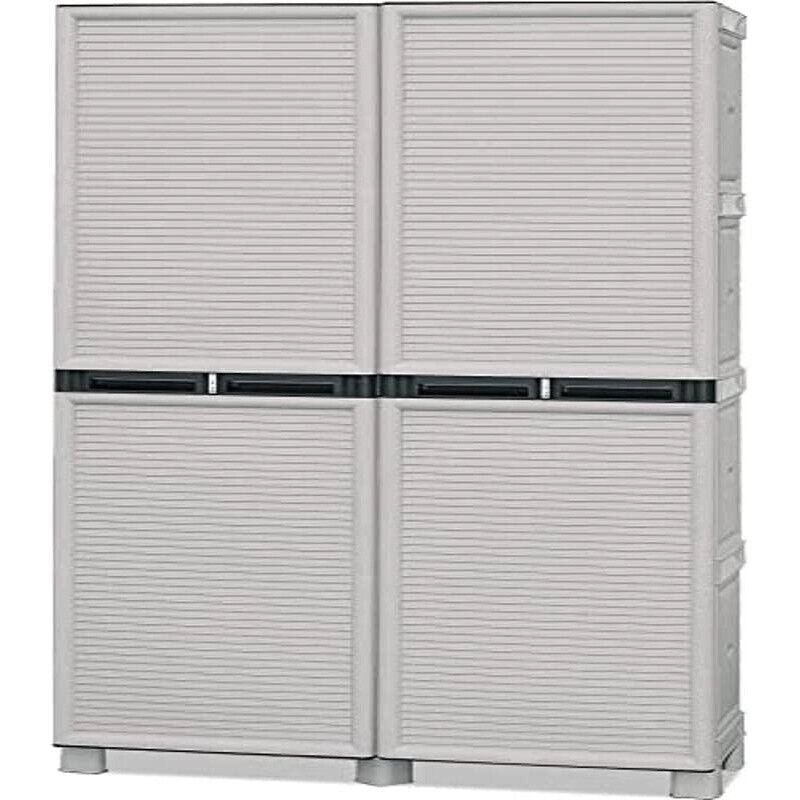 ARMADIO CONCERT IN POLIPROPILENE CON RIPIANI 39 X 100 X 172 CM COLORE GRIGIO