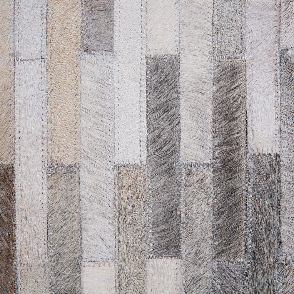 Tappeto tappetino Grigio Pelle 160 x 230 cm Patchwork Pelle Bovina Rettangolare Moderno