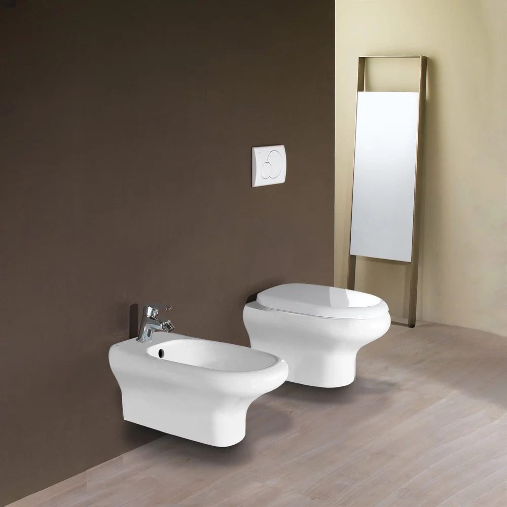 Vaso Sospeso WC Serie Compact In Ceramica Bianco rak 52x37x30 INT18