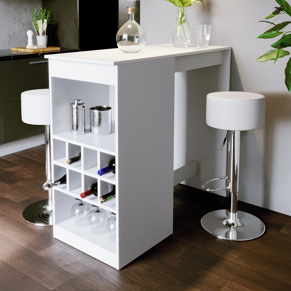 Vicco Tavolo bar con sgabelli Bianco 115 x 50 cm con 2 sgabelli da bar