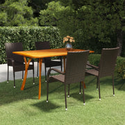 Set Mobili da Pranzo per Giardino 5 pz Marrone 3072127