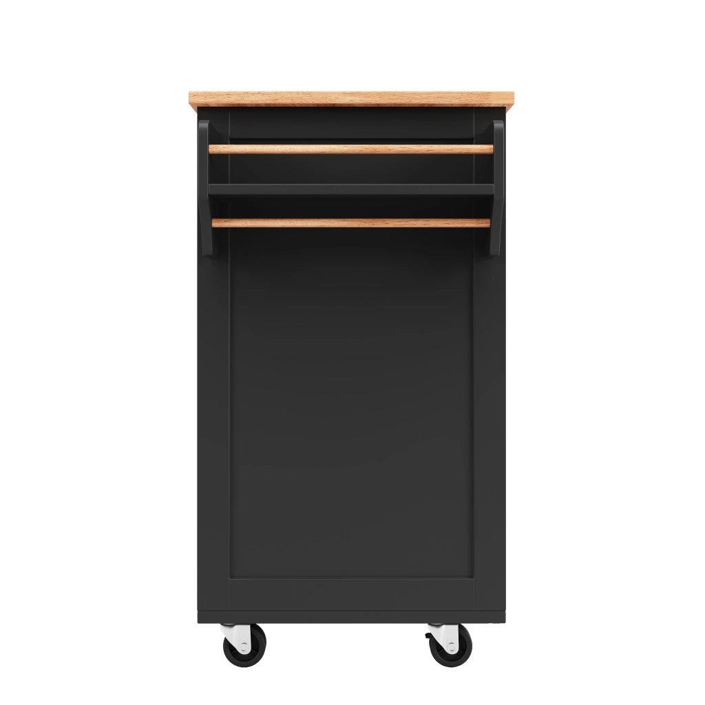 CARRELLO CUCINA 102x45x92 cm Nero in MDF e Metallo