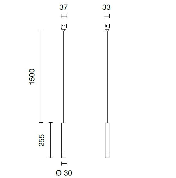SOSPENSIONE 8W 3000K 635LM ORO 25CM  D.3CM IP65 PER SISTEMA BINARIO OUTY