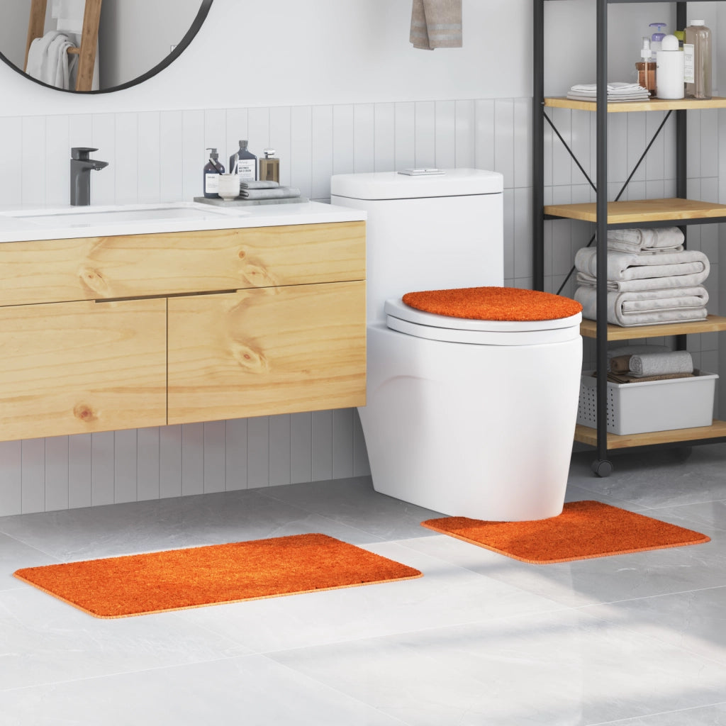 Set di tappetini da bagno 3 pezzi Arancione in polipropilene antiscivolo
