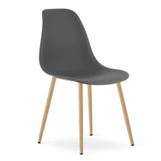 Sedia scandinava WAT grigio scuro con gambe effetto legno