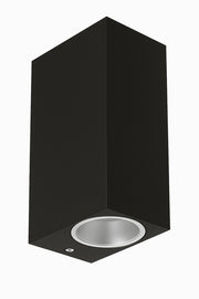 Applique da esterno ip65 lampada a parete moderna doppia luce con attacco gu10 biemissione per giardini terrazze balconi Color: Nero